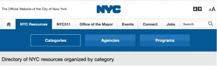 Screenshot from the Official Website of the City of New York.